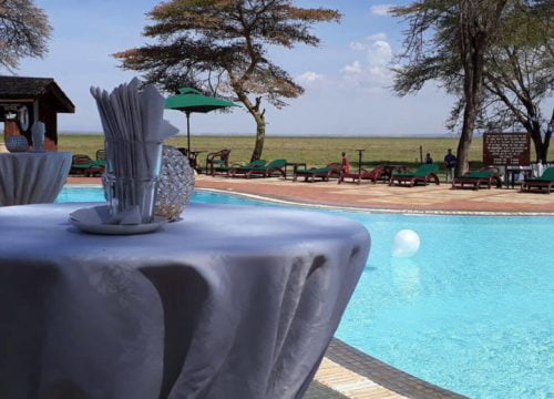 Lodge am Amboseli-Kilimandscharo