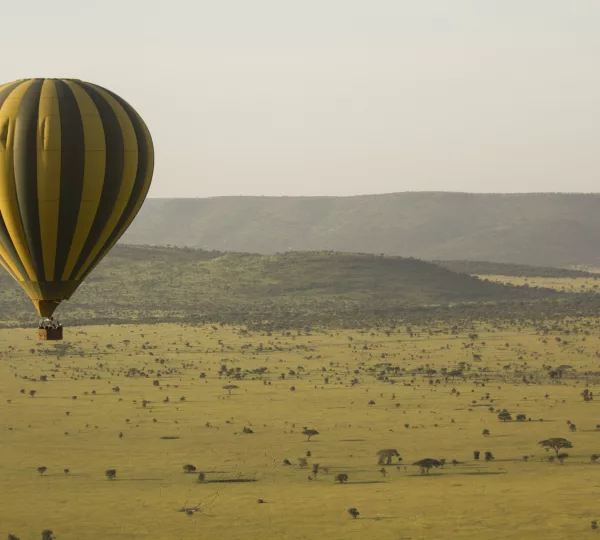 Balloon over Scenery of Central Serengeti